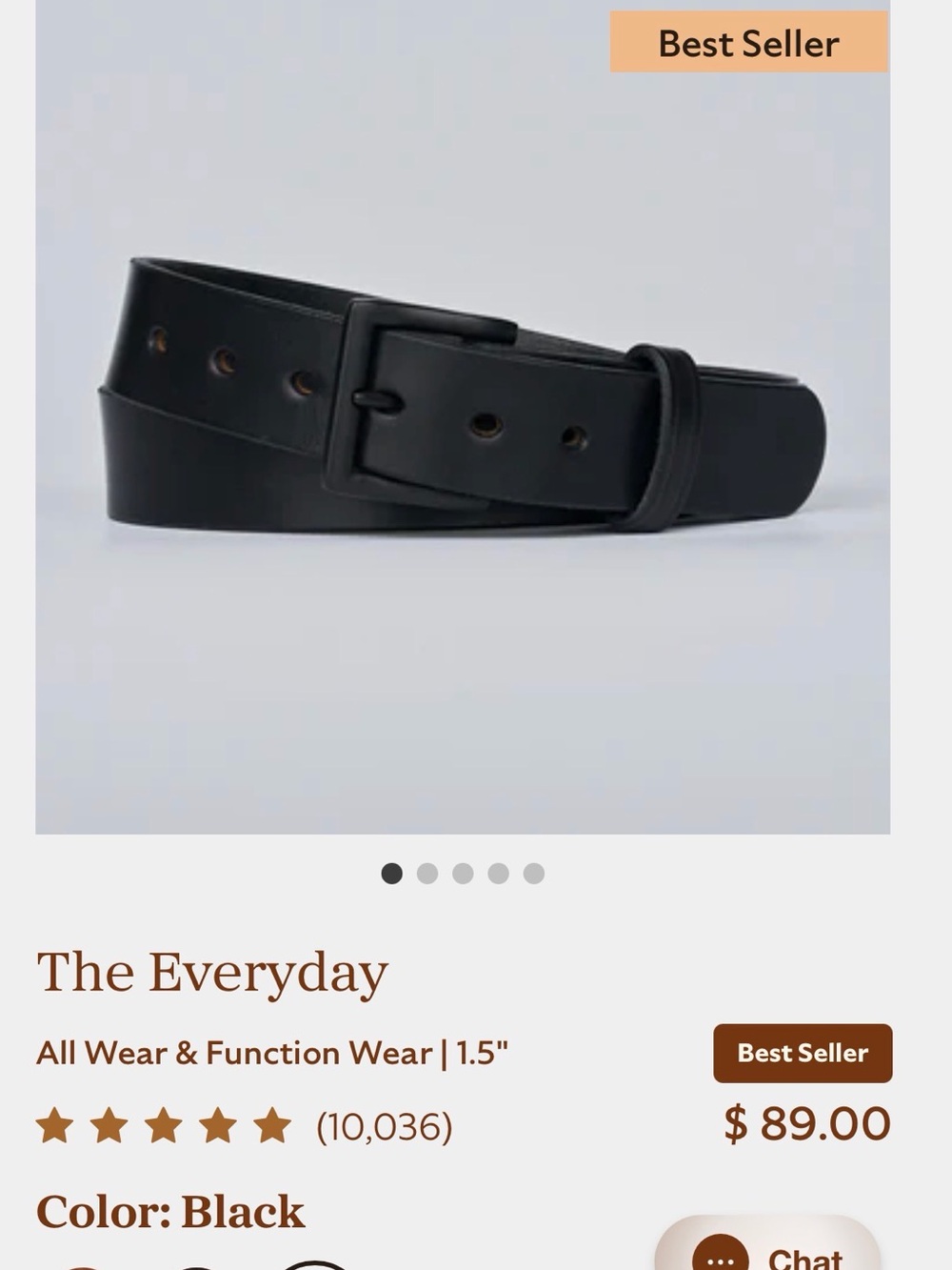 Classic Black Leather Men's Belt - The Everyday